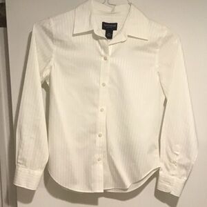Ann Taylor crisp white blouse 0P cotton
